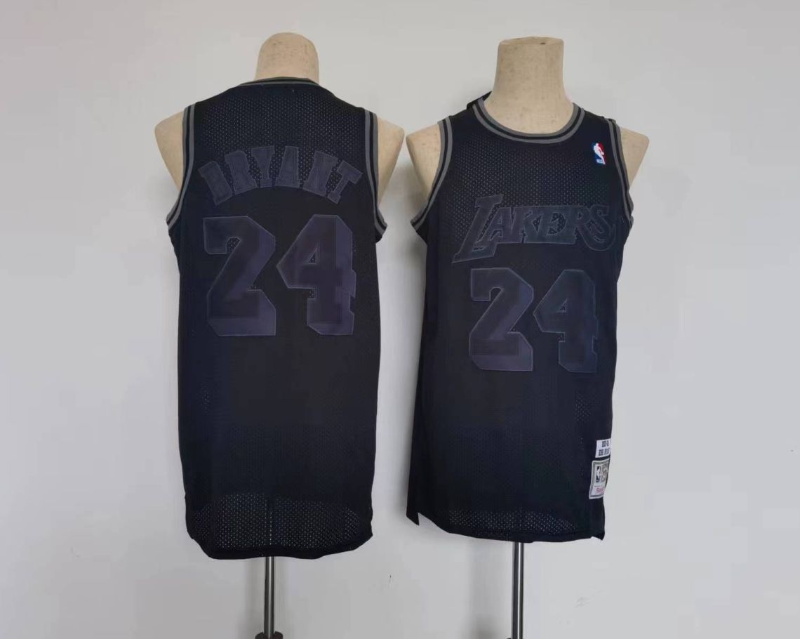 Men Los Angeles Lakers 24 Bryant Black Throwback NBA Jersey